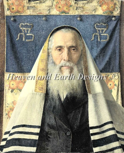 Portrait of Rabbi With Prayer Shawl - Click Image to Close